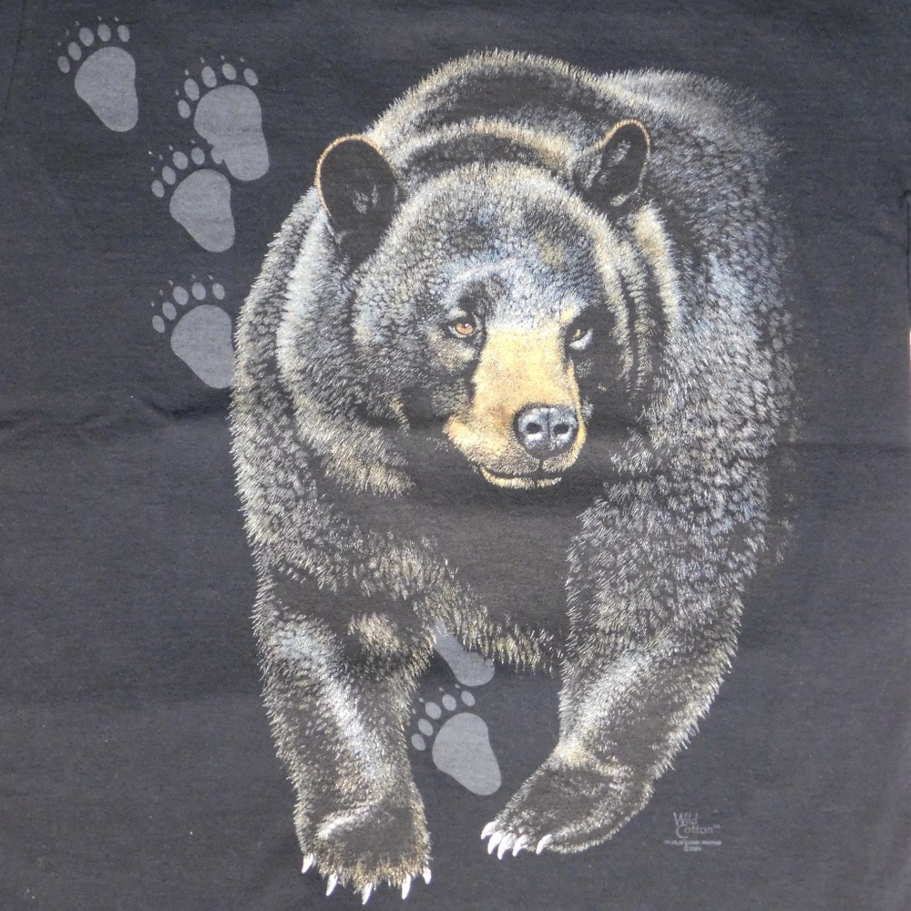 BEAR PRINTED TSHIRT 100% COTTON BLACK (M) WOMEN